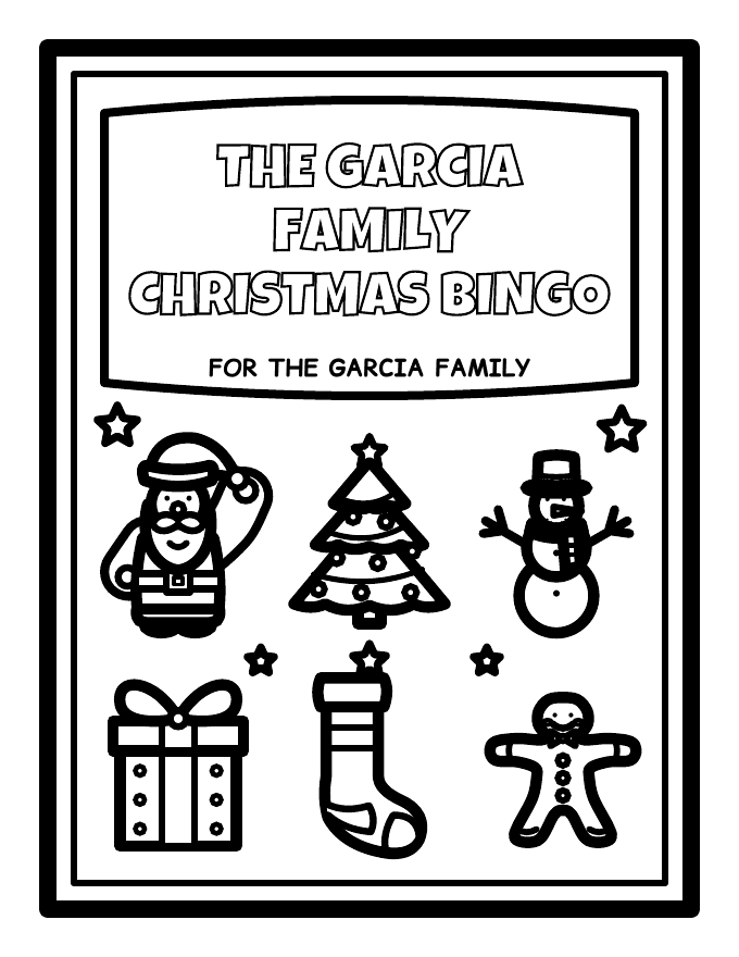 Preview of Personalized Family Christmas Bingo Cards (29+ Pages, 18 Unique Cards)